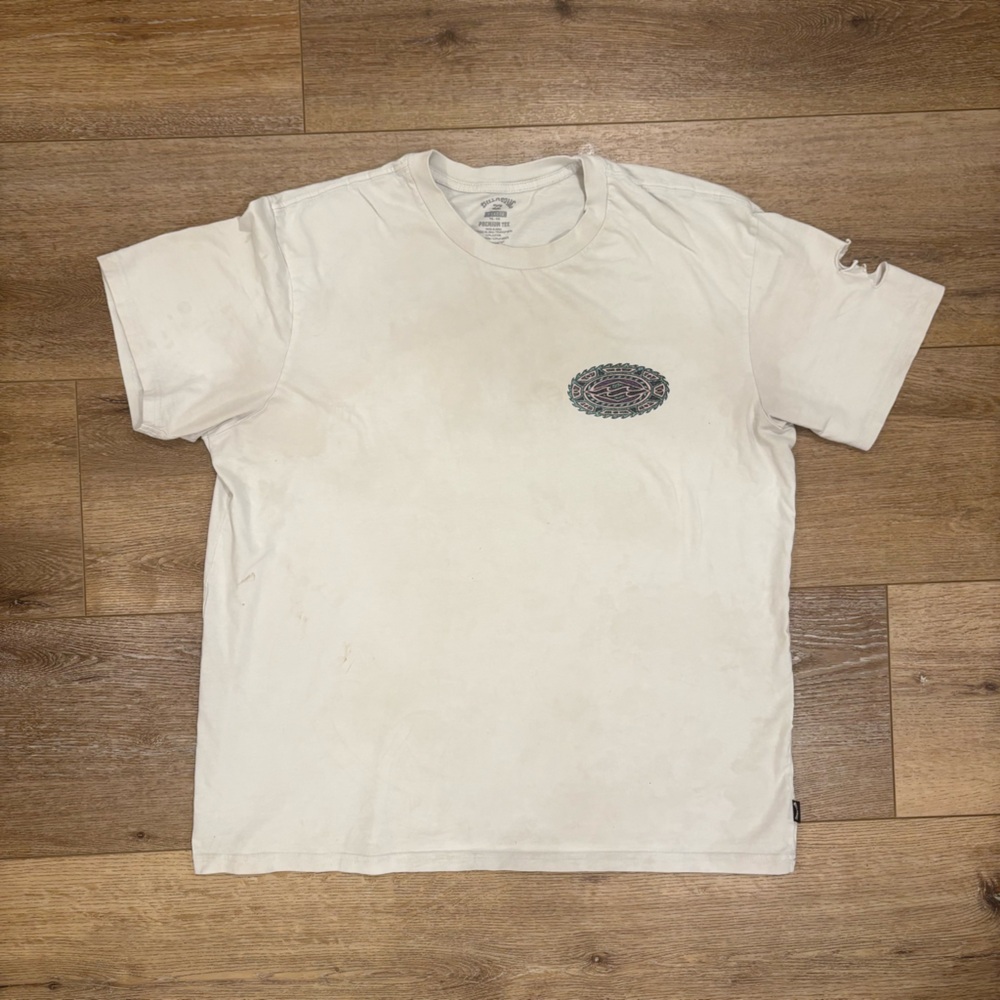 Billabong Slashed Graphic T Men’s XL Distressed Cut Surf Skate Grunge T Vintage